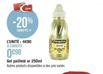Géant Casino Gel pailleté or 250ml offre