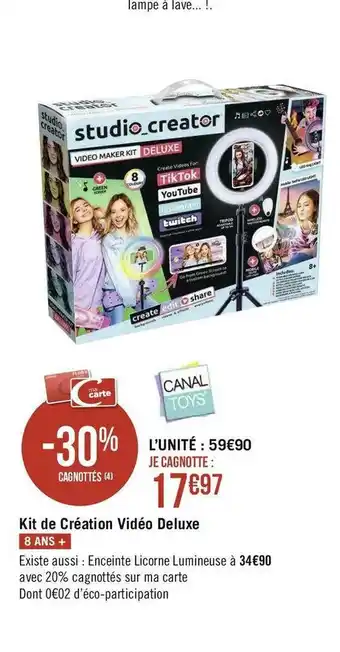 Géant Casino Kit de création vidéo deluxe offre