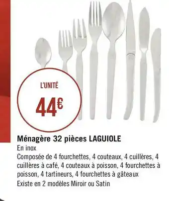 Géant Casino Ménagère 32 pièces laguiole offre