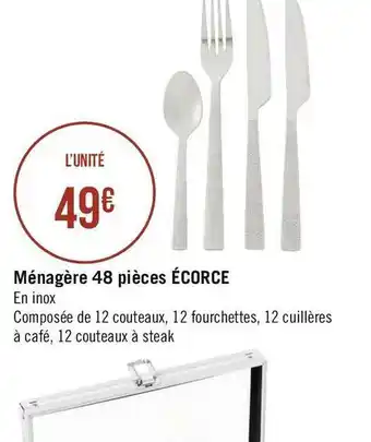 Ménagère 48 pièces écorce