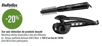 Babyliss bon plan sur une sélection de produits beauté de la marque babyliss