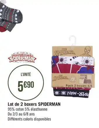 Spiderman lot de 2 boxers