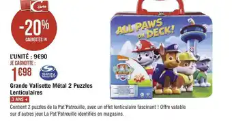 Grande valisette métal 2 puzzles lenticulaires