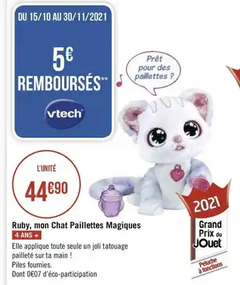 Géant Casino Ruby, mon chat paillettes magiques offre