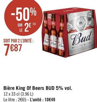 Géant Casino Bud bière kingking of beers 5% vol. offre