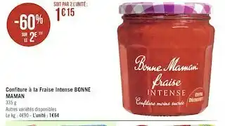 Géant Casino Bonne maman confiture à la fraise intense offre