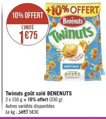 Géant Casino Benenuts twinuts goût salé offre