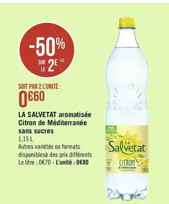 Géant Casino La salvetat la salvetat aromatisée citron de méditerranée sans sucres offre