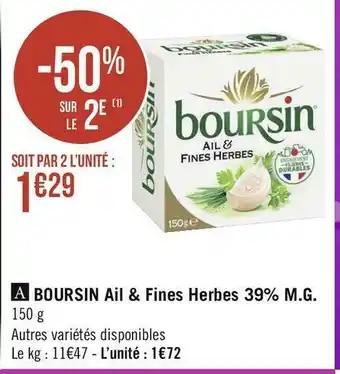 Boursin boursin ail & fines herbes 39% m.g.