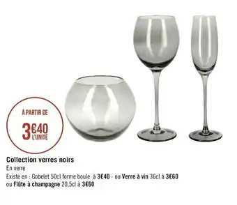 Collection verres noirs