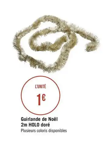 Géant Casino Guirlande de noël 2m holo doré offre
