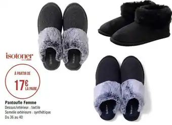 Géant Casino Isotoner pantoufle femme offre