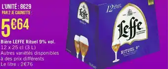 Géant Casino Leffe bière rituel 9% vol. offre
