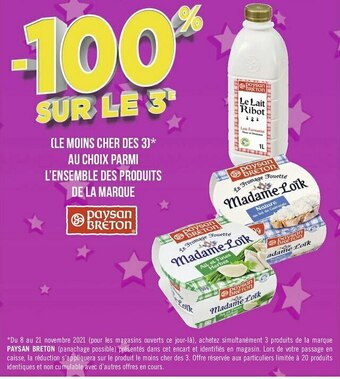 Géant Casino Paysan breton bon plan sur l’ensemble des produits de la marque paysan breton offre