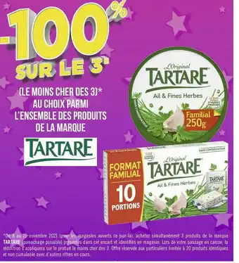 Géant Casino Tartare bon plan sur l’ensemble des produits de la marque tartare offre
