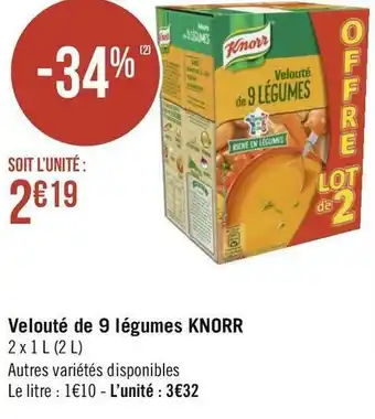 Géant Casino Knorr velouté de 9 légumes offre