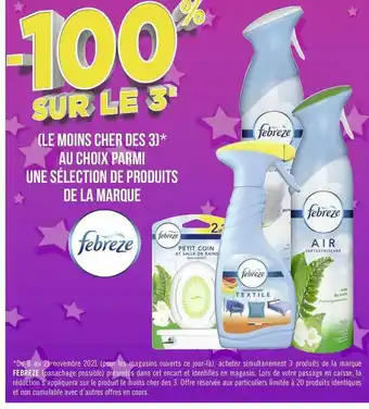 Géant Casino Febreze bon plan sur une sélection de produits de la marque febreze offre