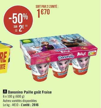 Géant Casino Danone danonino paille goût fraise offre