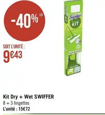 Géant Casino Swiffer kit dry + wet offre