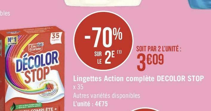 Promo Decolor Stop Lingettes Action Complete Chez Geant Casino