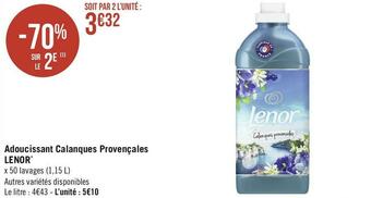 Géant Casino Lenor adoucissant calanques provençales * offre