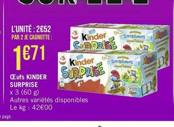 Géant Casino Kinder surprise œufs kinder surprise offre