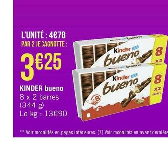 Géant Casino Kinder kinder bueno offre