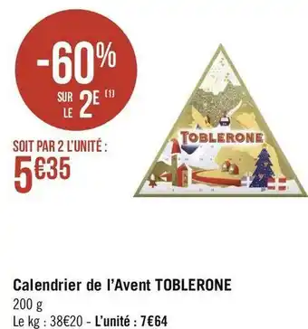 Toblerone calendrier de l’avent