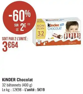 Géant Casino Kinder chocolat kinder chocolat offre