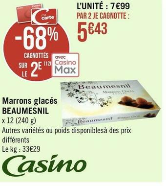 Géant Casino Beaumesnil marrons glacés offre