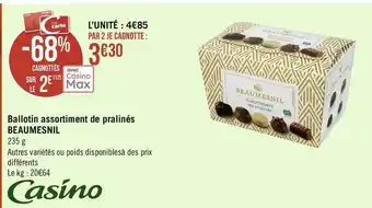 Beaumesnil ballotin assortiment de pralinés