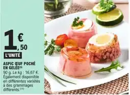 E.Leclerc ASPIC ŒUF POCHÉ EN GELÉE(5) offre
