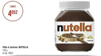 Géant Casino Nutella pâte à tartiner offre