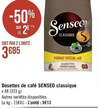 Géant Casino Senseo dosettes de café classique offre