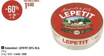 Géant Casino Lepetit camembert 20% m.g offre