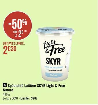 Géant Casino Skyr spécialité laitière light & free nature offre
