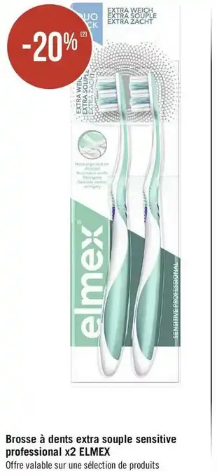 Géant Casino Elmex bon plan sur le brosse à dents extra souple sensitive professional x2 de la marque elmex offre