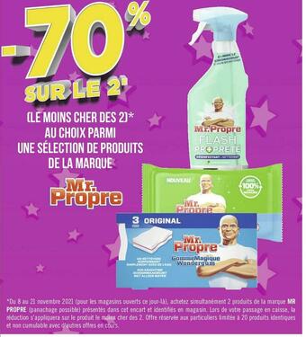 Géant Casino Mr propre bon plan sur une sélection de produits de la marque mr propre offre