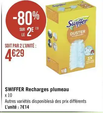 Géant Casino Swiffer recharges plumeau offre