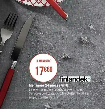 Géant Casino Finlandek ménagère 24 pièces vito offre