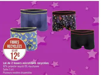 Géant Casino Lot de 2 boxers microfibres recyclées offre
