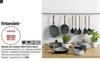 Géant Casino Finlandek gamme de cuisson effet pierre noire offre