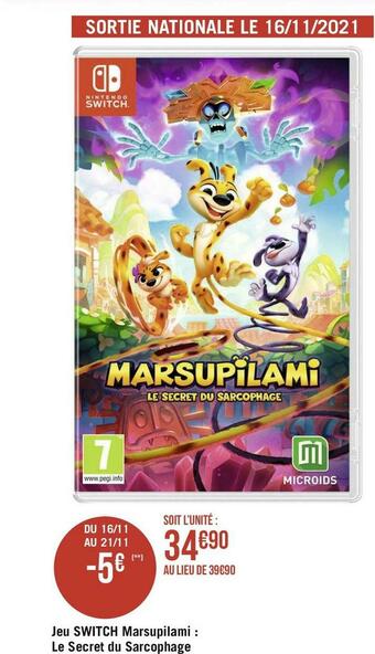 Jeu switch marsupilami : le secret du sarcophage