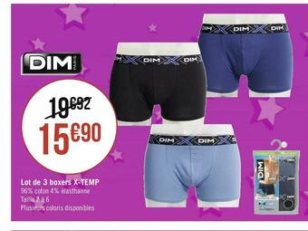 Géant Casino Dim lot de 3 boxers x-temp offre