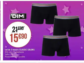 Géant Casino Dim lot de 3 boxers classic colors offre