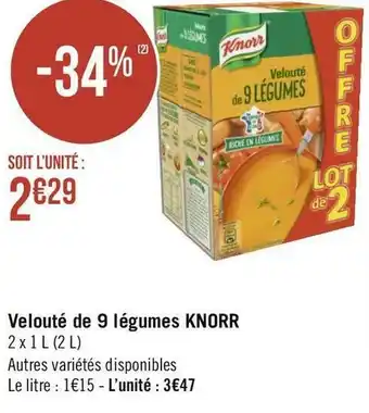 Géant Casino Knorr velouté de 9 légumes offre
