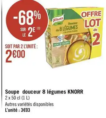 Géant Casino Knorr soupe douceur 8 légumes offre