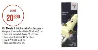 Géant Casino Kit moule à bûche relief flocons offre