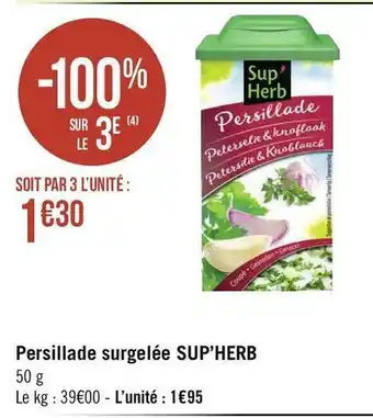 Sup’herb persillade surgelée