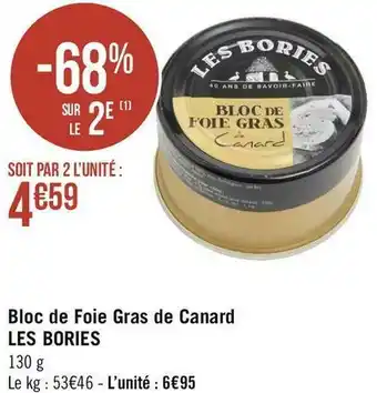 Géant Casino Les bories bloc de foie gras de canard offre